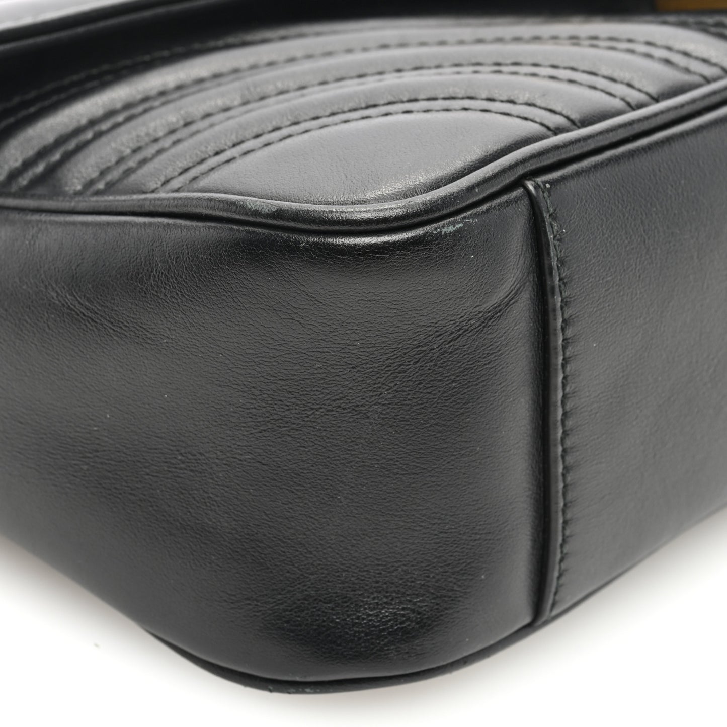 Calfskin Matelasse Small GG Marmont Shoulder Bag Black