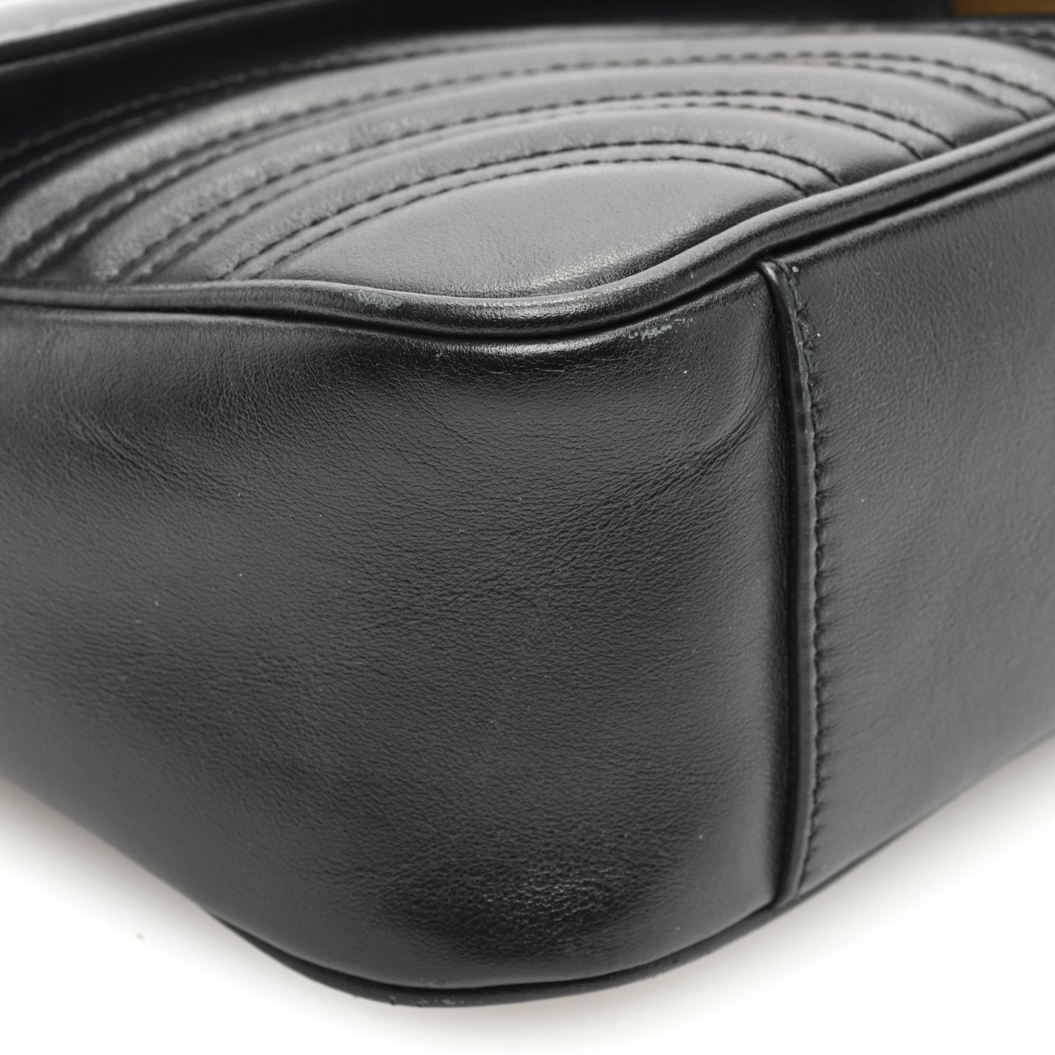 Gucci Calfskin Matelasse Small GG Marmont Shoulder Bag Black 9 of 10