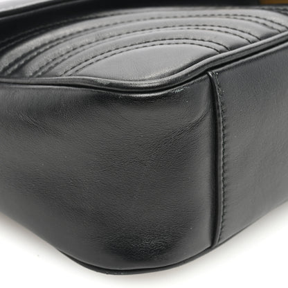 Gucci Calfskin Matelasse Small GG Marmont Shoulder Bag Black 9 of 10