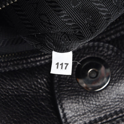 Prada Glace Calf Tote Bag Baltico Nero Black 8 of 12