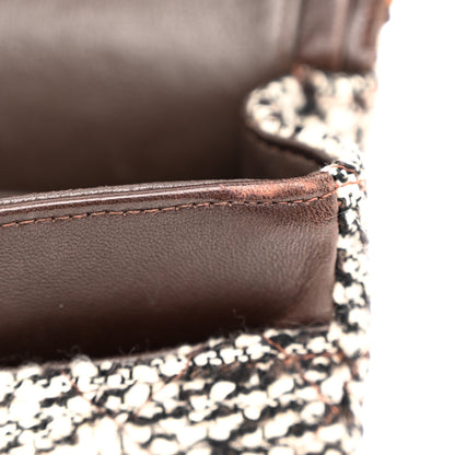 Chanel Tweed Quilted Medium Double Flap White Brown 12 of 12