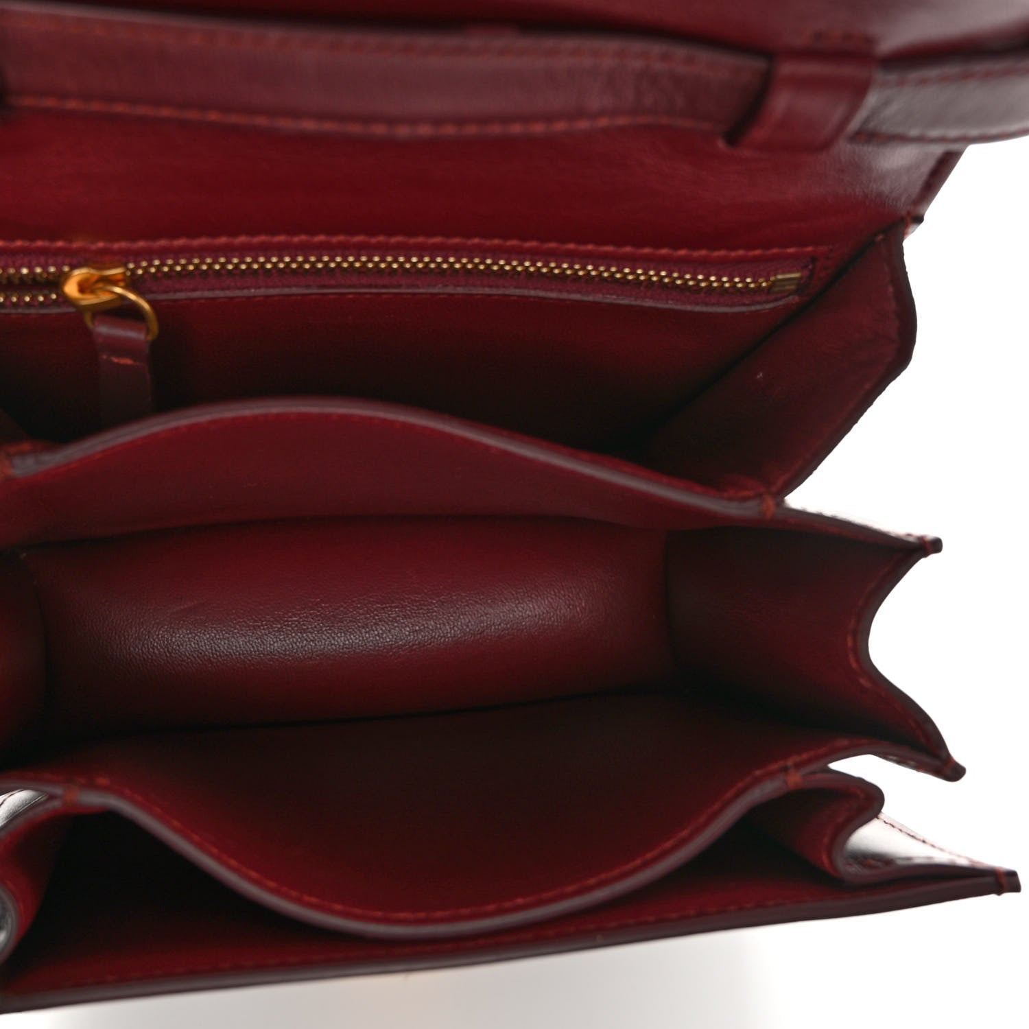 Celine Box Calfskin Small Classic Box Flap Bag Burgundy 4 of 9