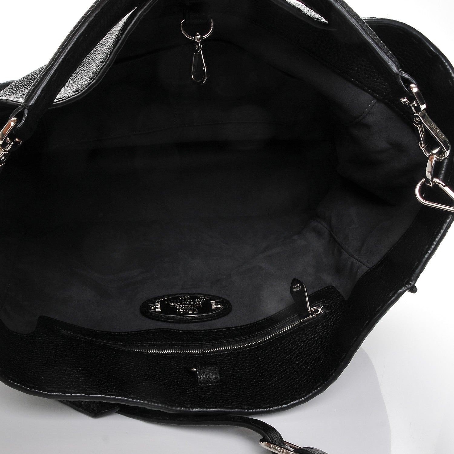 Fendi Cuoio Romano Selleria Large Anna Bucket Bag Black 5 of 6