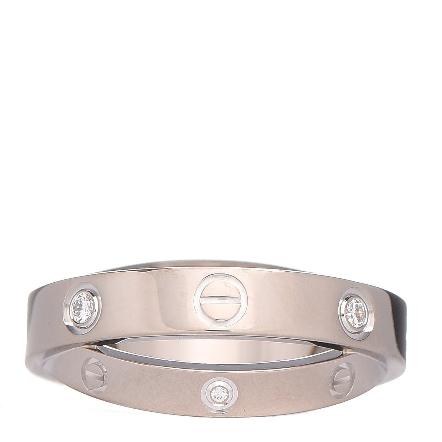 18K White Gold 6 Diamonds LOVE Ring 47 4