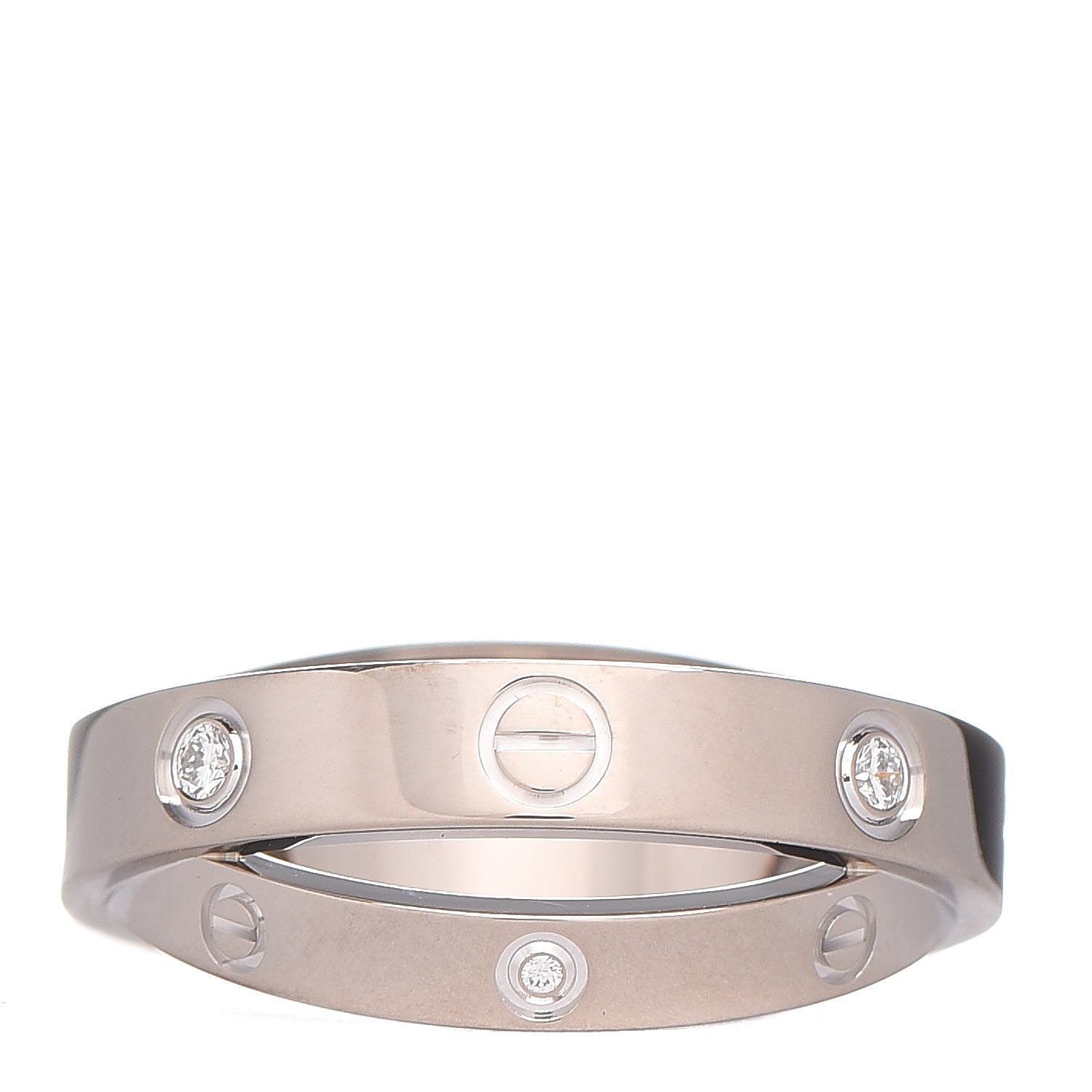 Cartier 18K White Gold 6 Diamonds LOVE Ring 47 4 4 of 6