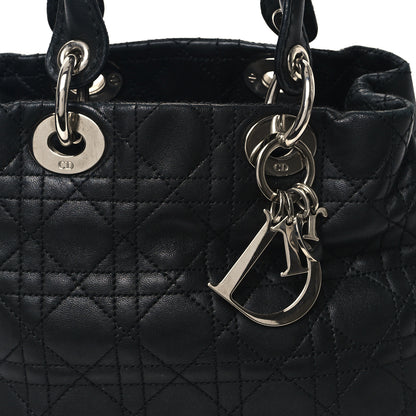 Christian Dior Lambskin Cannage Small Soft Lady Dior Tote Black 8 of 10