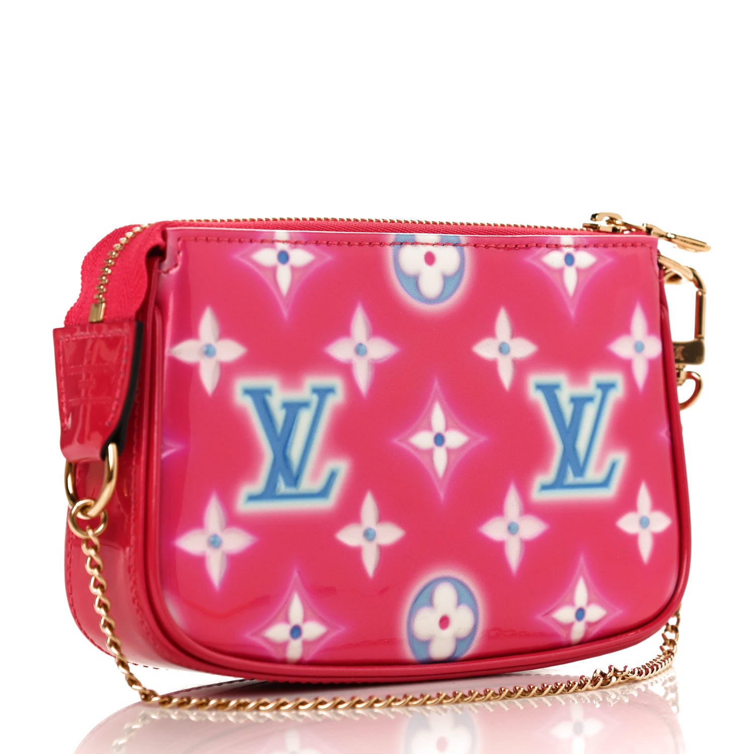 Louis Vuitton Vernis Valentine Mini Pochette Accessories Fuchsia Neon 3 of 11