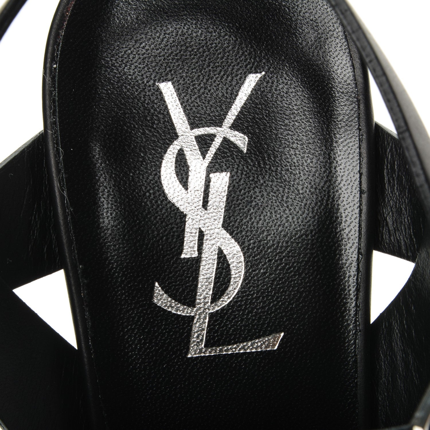Saint Laurent Calfskin Tribute 75 Platform Sandals 40 Black 7 of 7