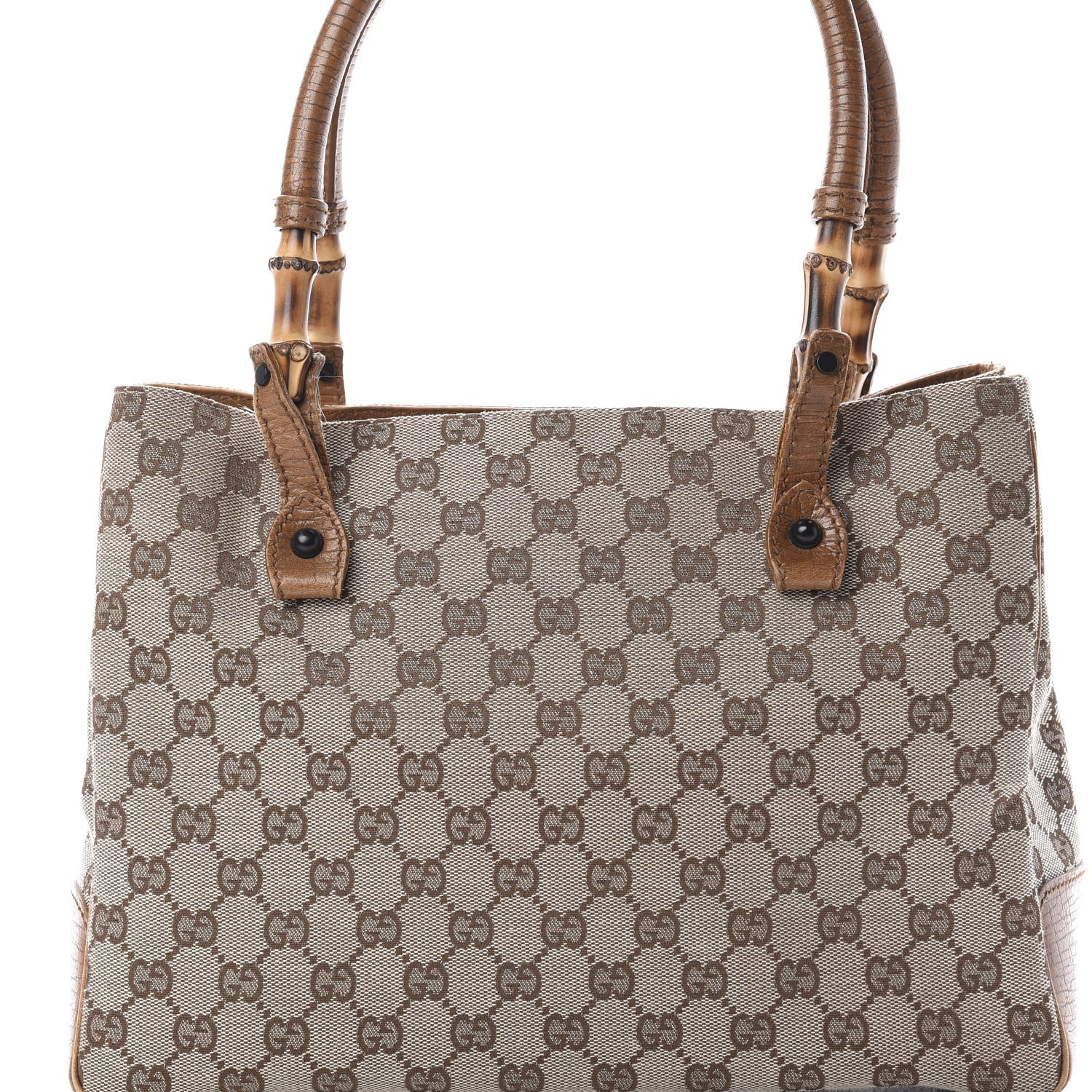 Gucci Monogram Small Bamboo Tote Brown 8 of 19