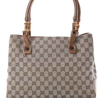 Gucci Monogram Small Bamboo Tote Brown 8 of 19