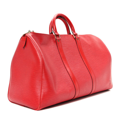 Louis Vuitton Epi Keepall 45 Castillan Red 3 of 11
