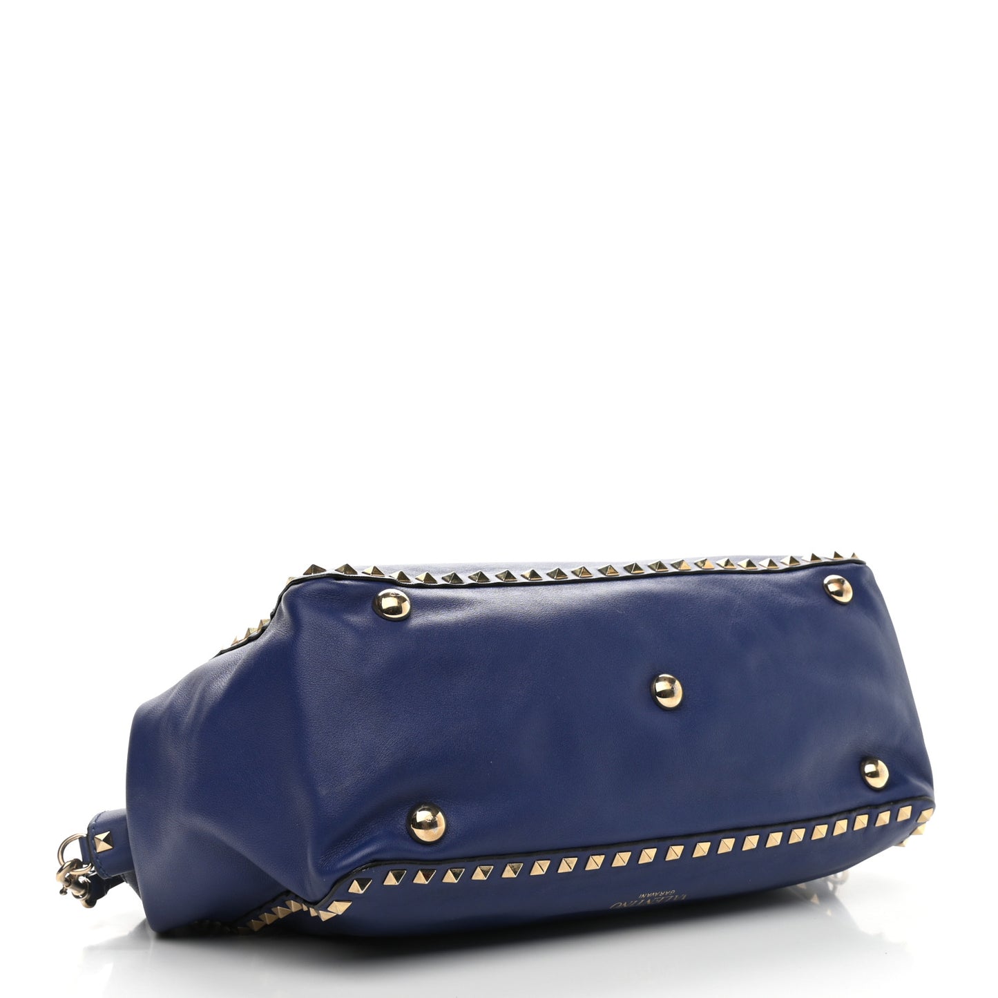 Vitello Medium Rockstud Tote Blue China