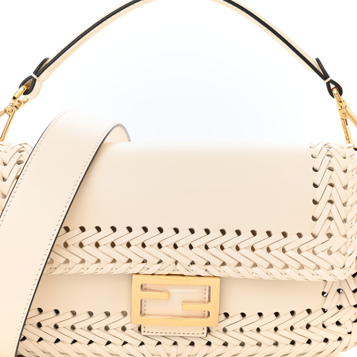 Vitello King Ceylon Woven Baguette White Ice