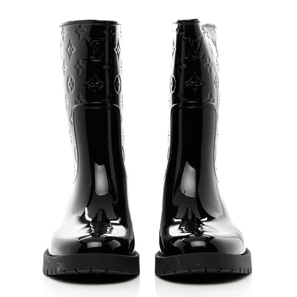 Louis Vuitton Rubber Embossed Monogram Splash Rain Short Boots 41 Black 2 of 12