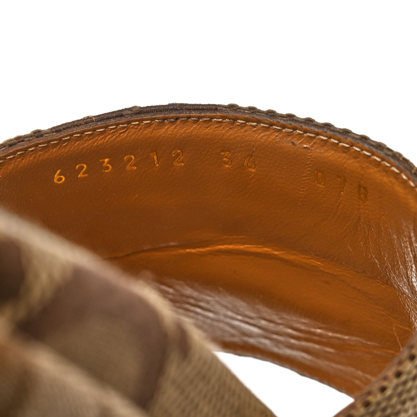Monogram Maxi GG Angelina Platform 55mm Slide Sandals 36 Camel Ebony