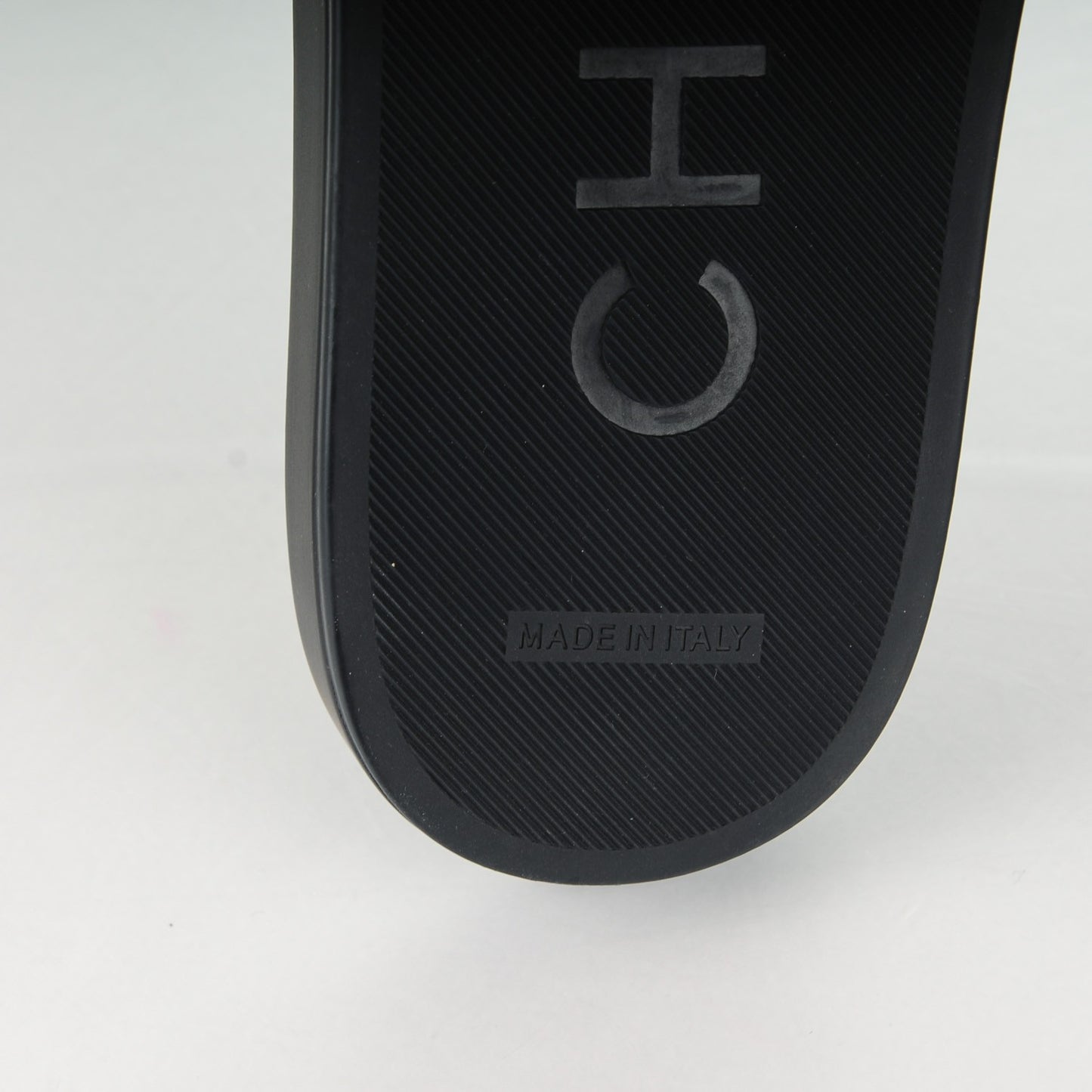 Lambskin Canvas Chain Flat Sandals 39 Marine