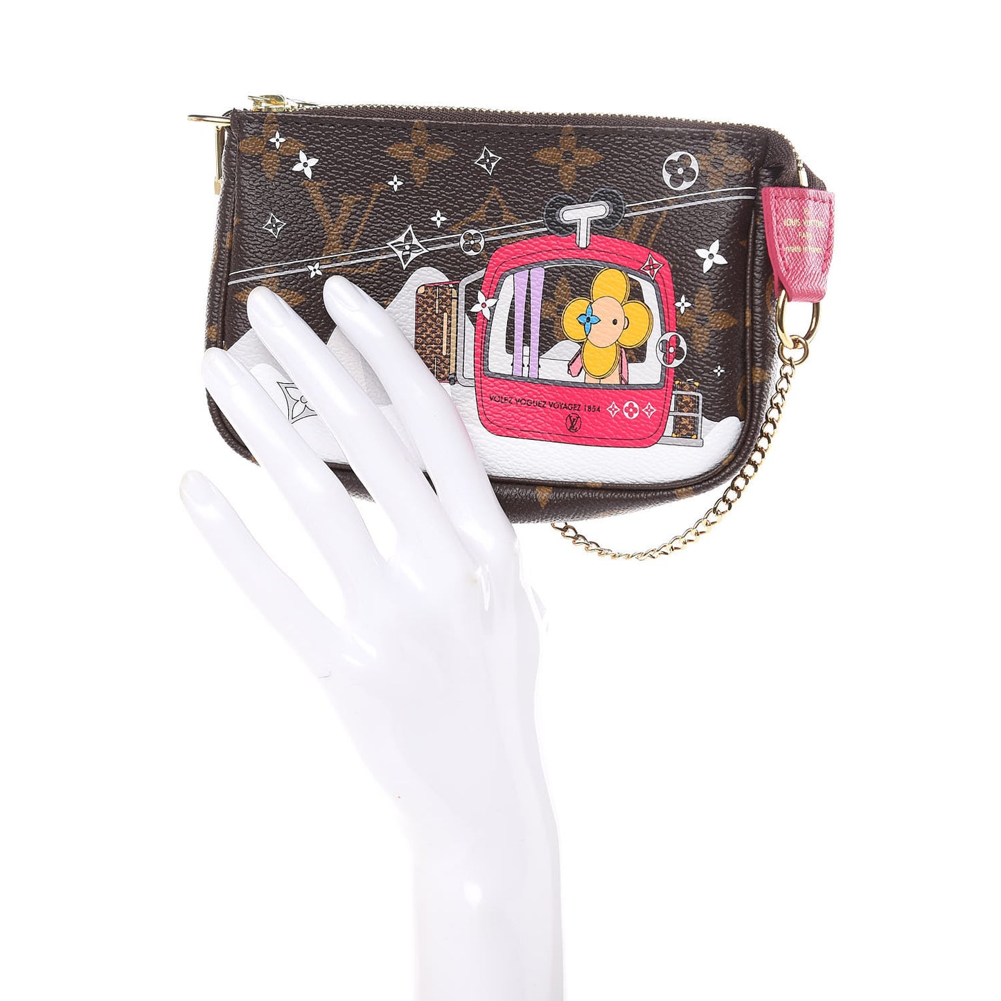 Monogram 2019 Christmas Animation Mini Courchevel Pochette Accessories Fuchsia