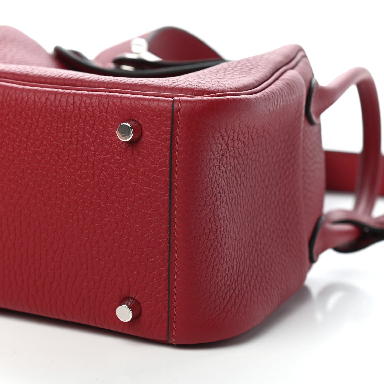Hermes Taurillon Clemence Mini Lindy 20 Rouge Grenat 7 of 10