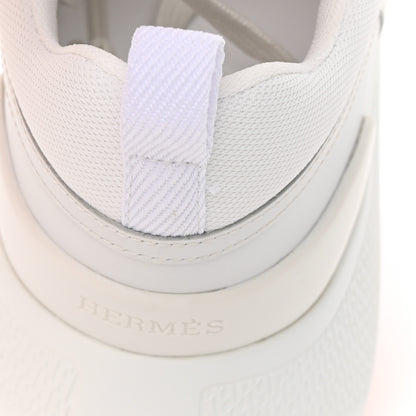 Hermes Mesh Calfskin Womens Giga Sneakers 38 White 10 of 11