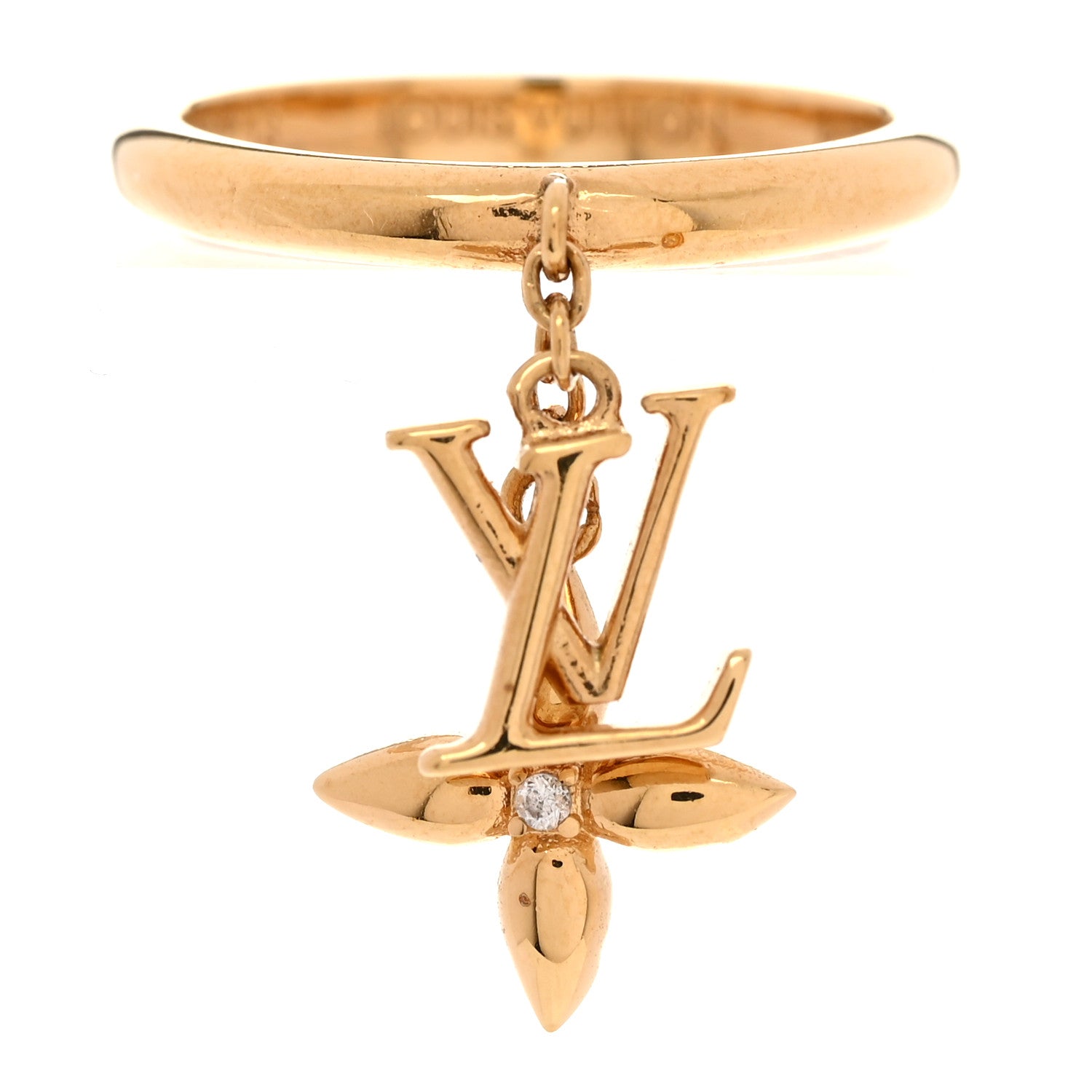 Louis Vuitton Louisette Signature Ring 49 5 Gold 1 of 6