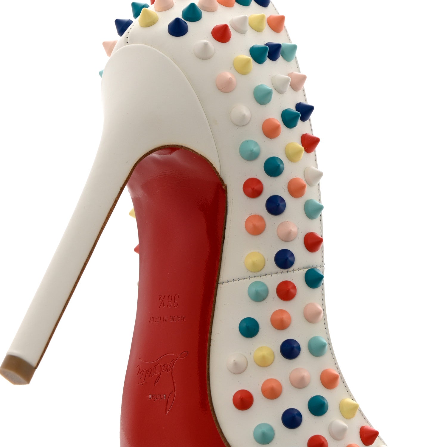 Christian Louboutin Gomme Pigalle Spikes 120 Pumps 36.5 White Multicolor 8 of 10