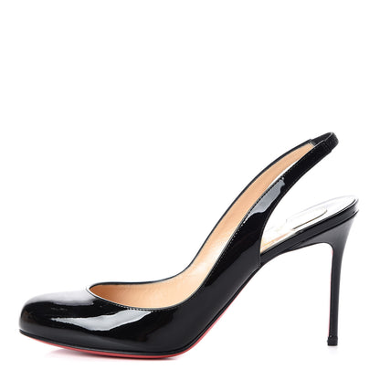 Christian Louboutin Patent Fifi Sling 85 Pumps 37 Black 1 of 8