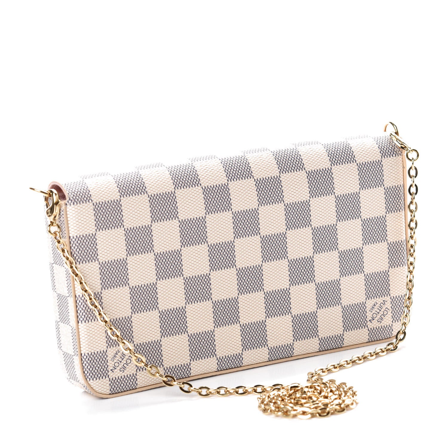 Louis Vuitton Damier Azur Pochette Felicie Chain Wallet Rose Ballerine 3 of 12