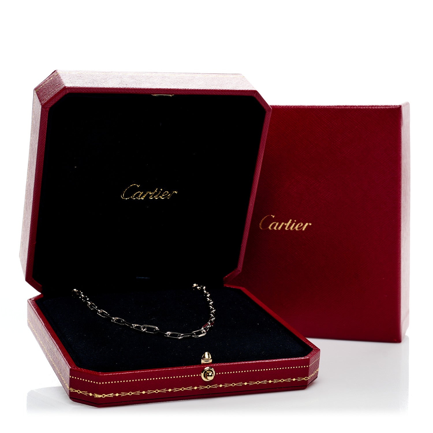Cartier 18K White Gold SM Santos De Cartier Link Necklace 6 of 6