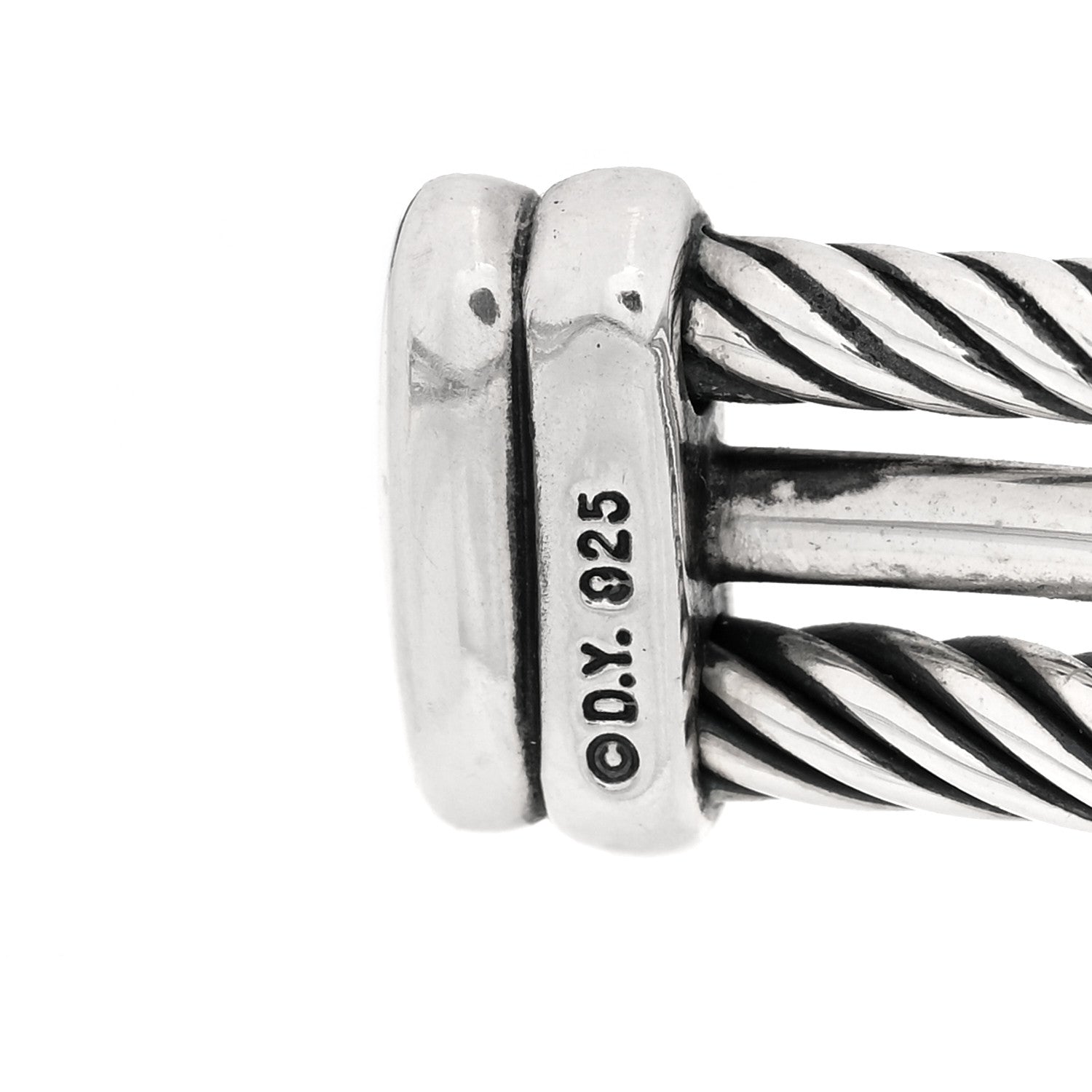 David Yurman Sterling Silver Diamond 7mm Crossover X Bracelet 3 of 3