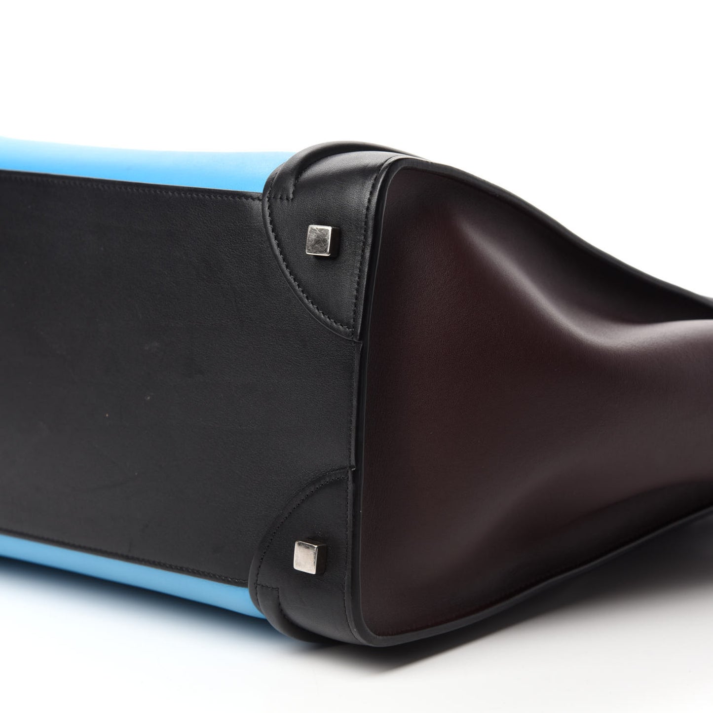 Smooth Calfskin Mini Tri-Color Luggage Turquoise