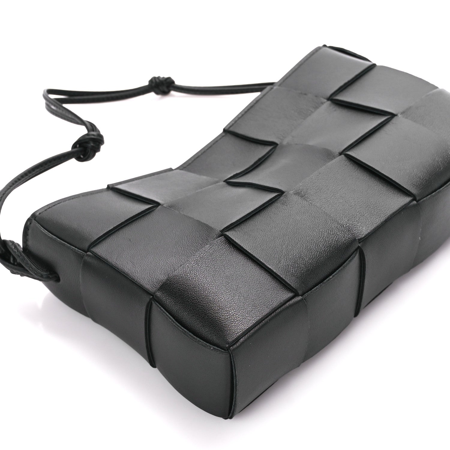 Bottega Veneta Calfskin Maxi Intrecciato Cassette Pouch On Strap Black 10 of 11