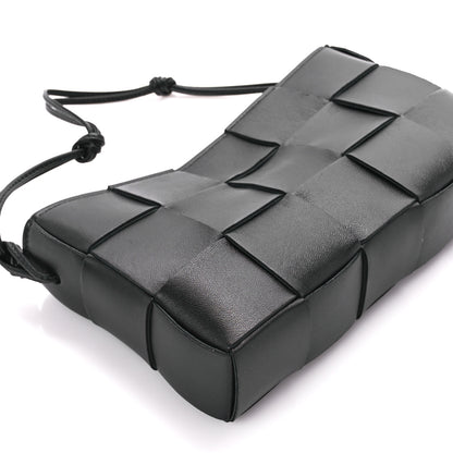 Bottega Veneta Calfskin Maxi Intrecciato Cassette Pouch On Strap Black 10 of 11
