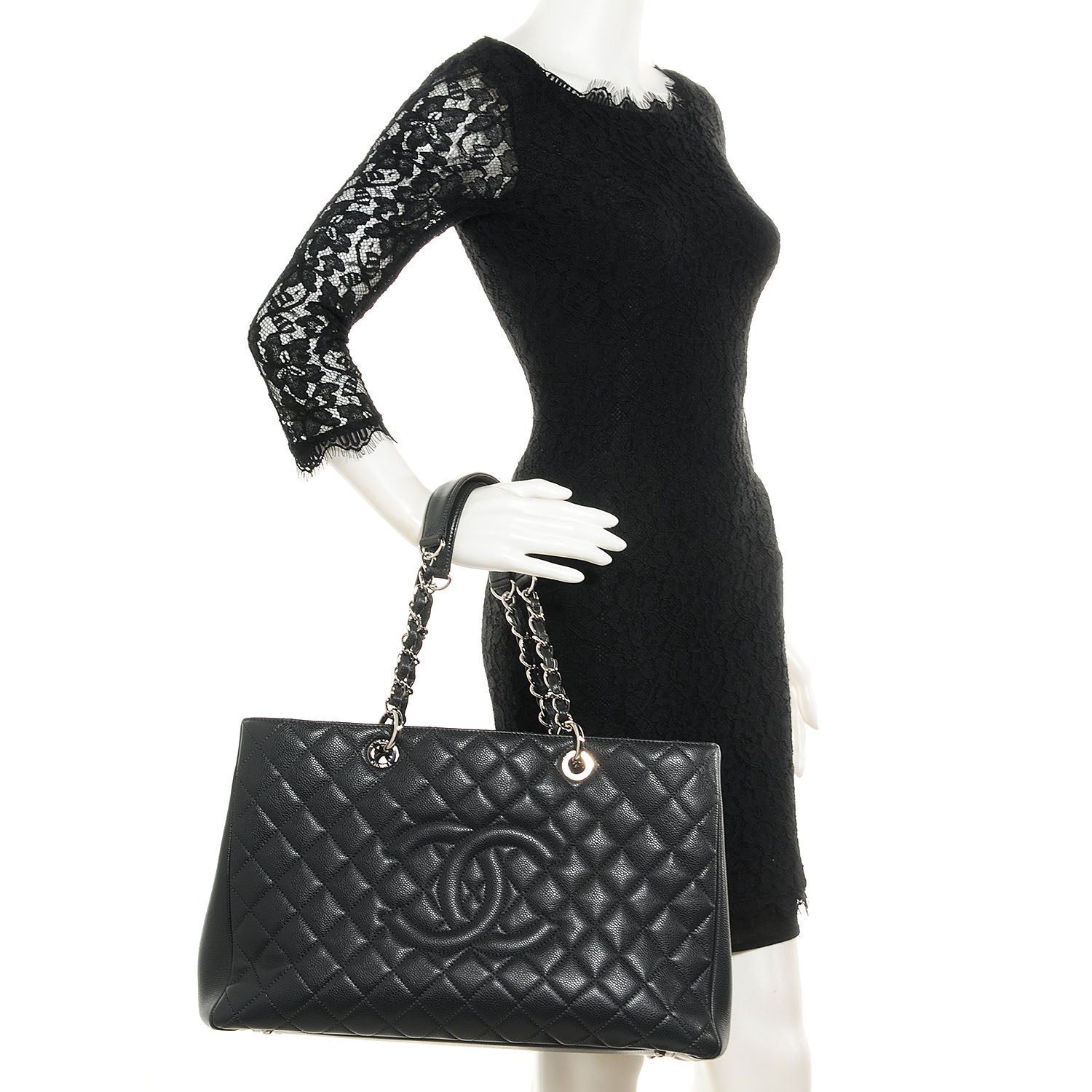 Chanel Caviar XL Grand Shopping Tote GST Black 2 of 7