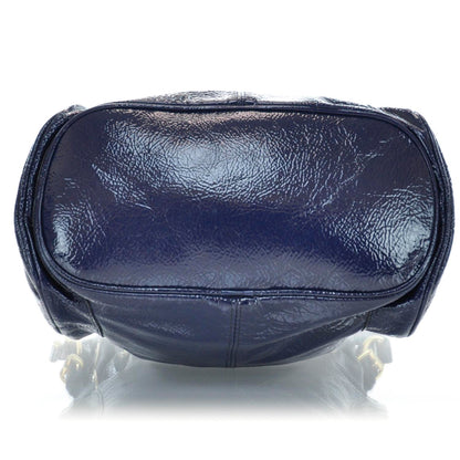 Jimmy Choo Crinkled Patent Ring Hobo Blue 6 of 9