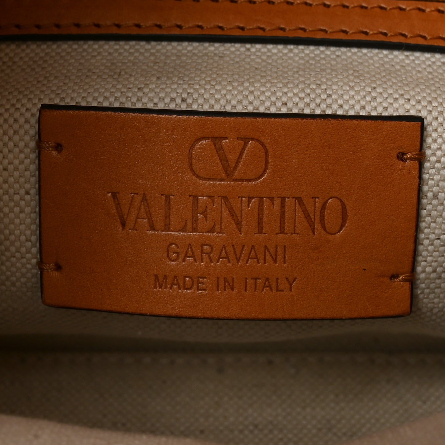 Cotton Canvas Calfskin Vlogo Small Antibes Tote Naturale Tobacco