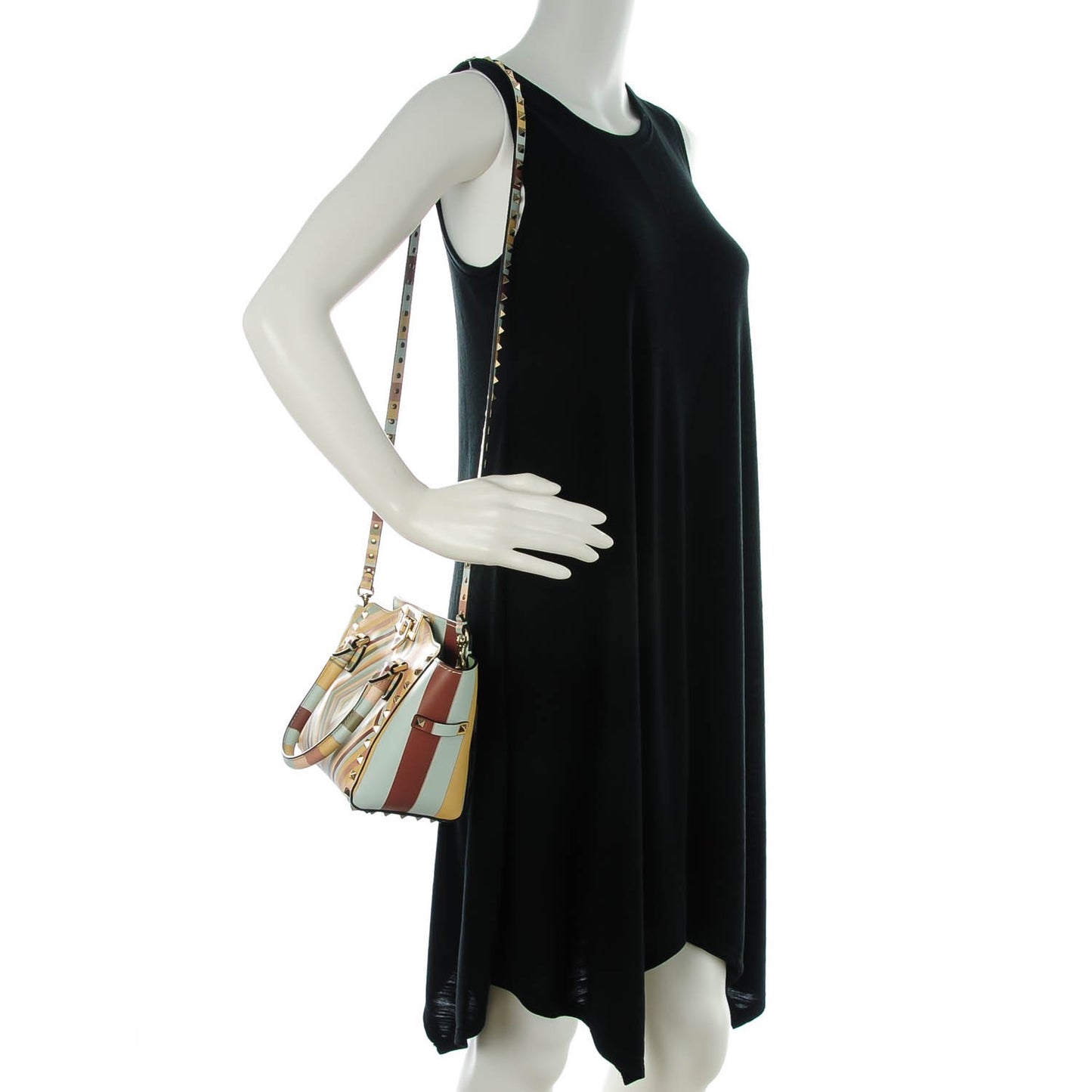 Vitello Native Couture 1975 Mini Rockstud Double Handle Tote Multicolor