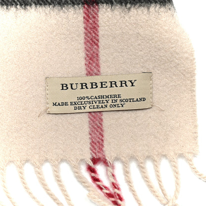 Burberry Cashmere Giant Check Fringe Scarf Stone 3 of 3