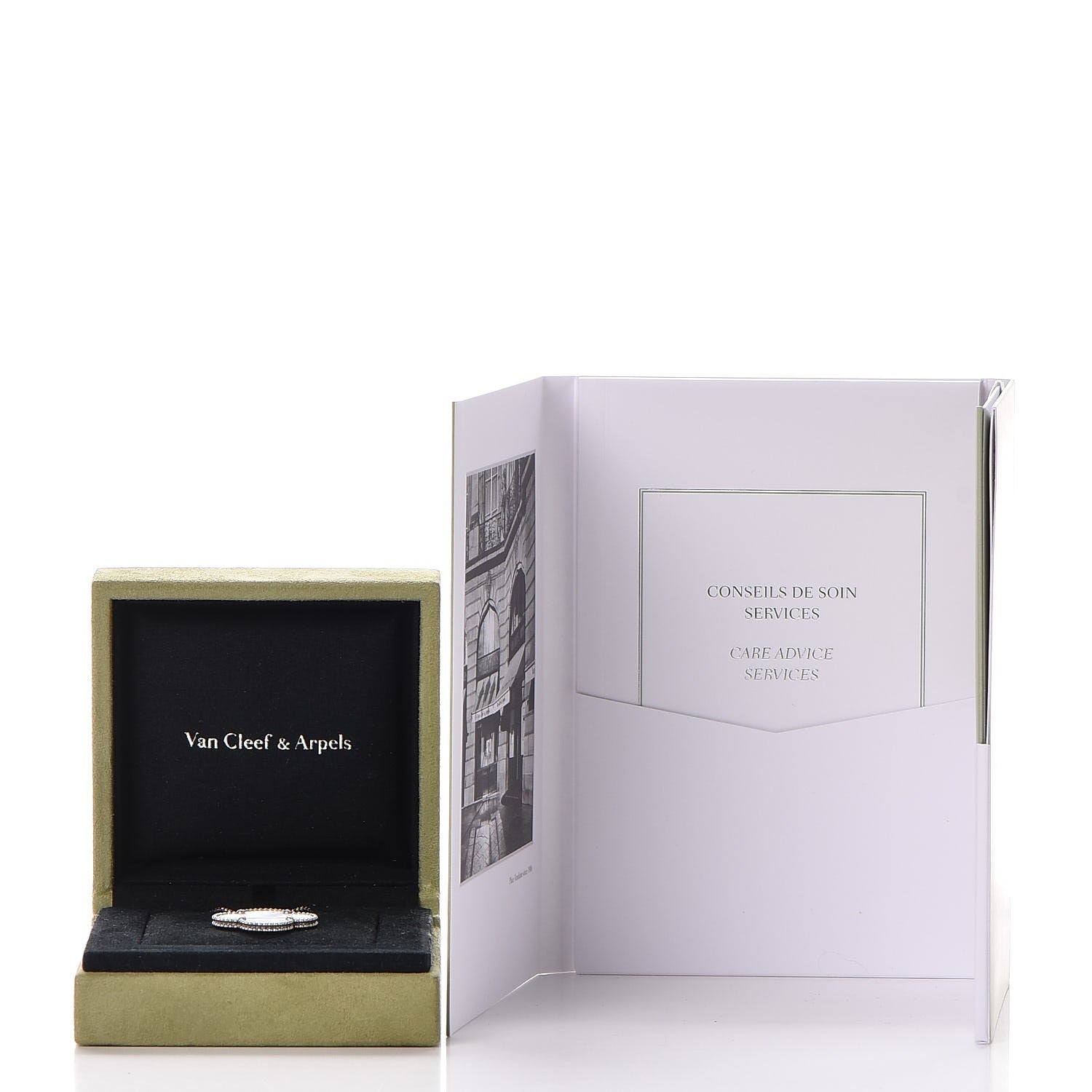 Van Cleef & Arpels 18K White Gold Mother of Pearl Magic Alhambra Pendant Necklace 8 of 8