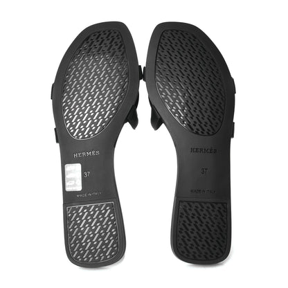 Hermes Rubber Aloha Sandals 37 Black 4 of 4