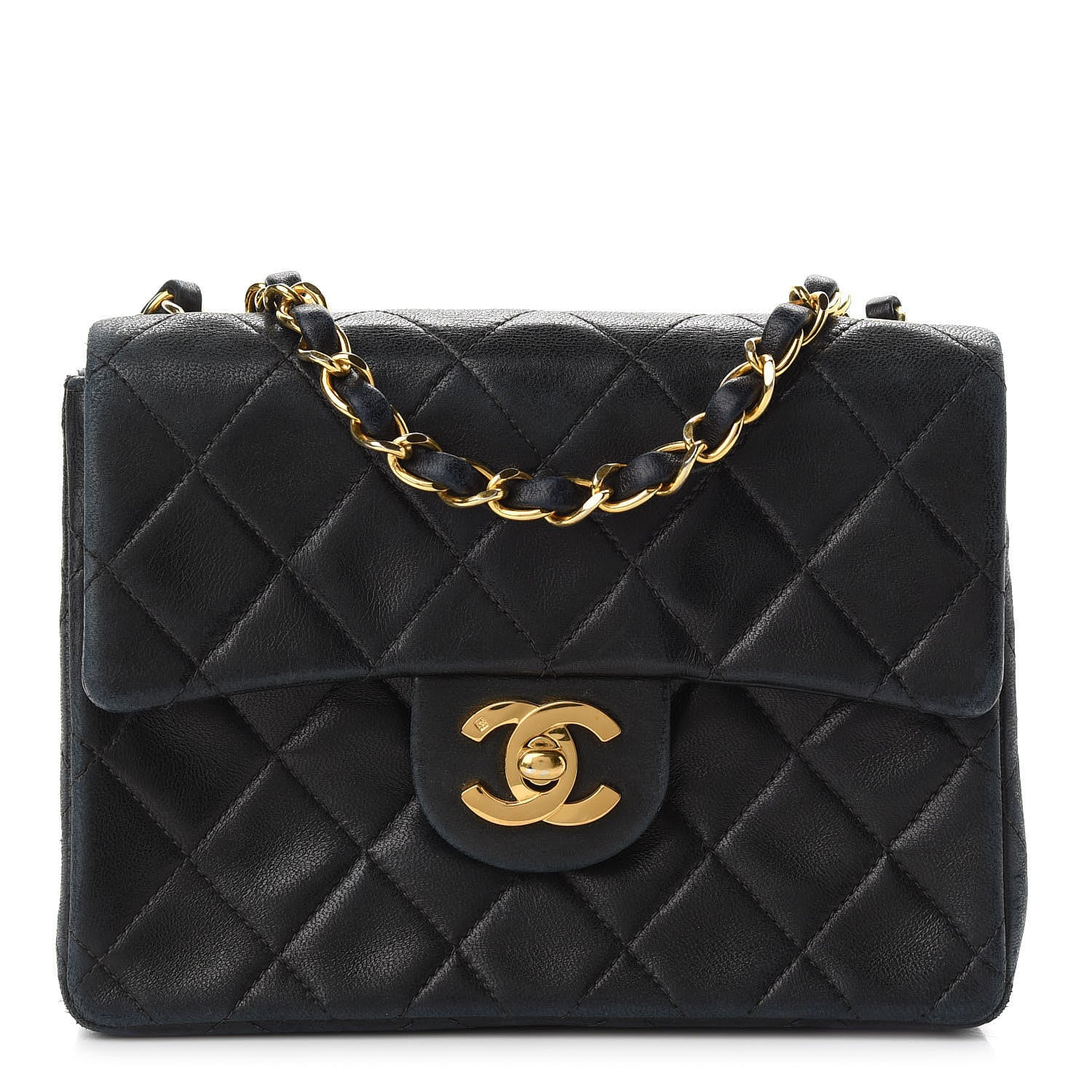 Chanel Lambskin Quilted Mini Square Flap Bag Black 1 of 11
