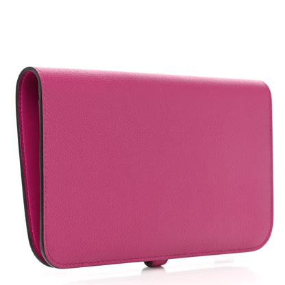 Hermes Evercolor Dogon Duo Wallet Rose Pourpre 4 of 10