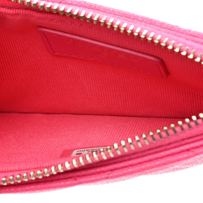 Chanel Caviar Quilted Flap Zip Card Holder Dark Pink 6 of 11