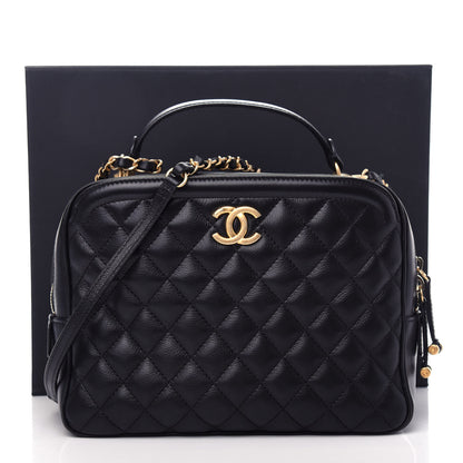 Chanel Calfskin Quilted CC Medium Vanity Case Black 11 of 11