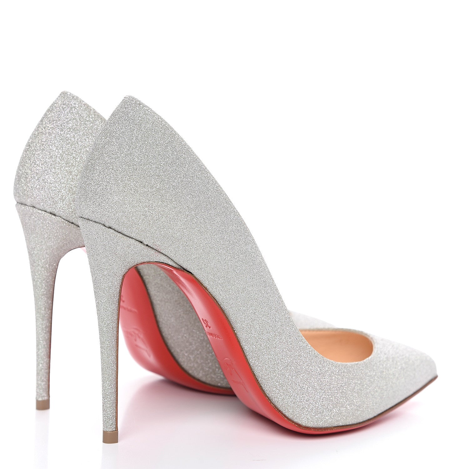 Christian Louboutin Glitter Sunset Pigalle Follies 100 Pumps 35 Silver 4 of 9