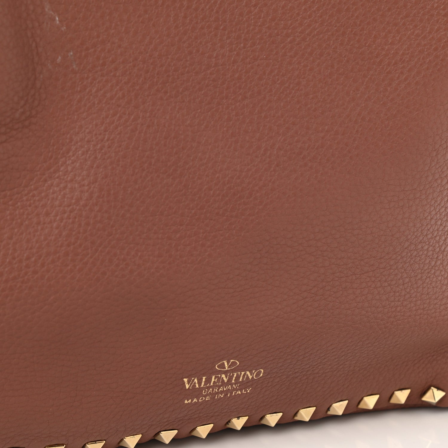 Valentino Garavani Grained Calfskin Medium Rockstud Reversible Tote Dark Rose Grey 15 of 22