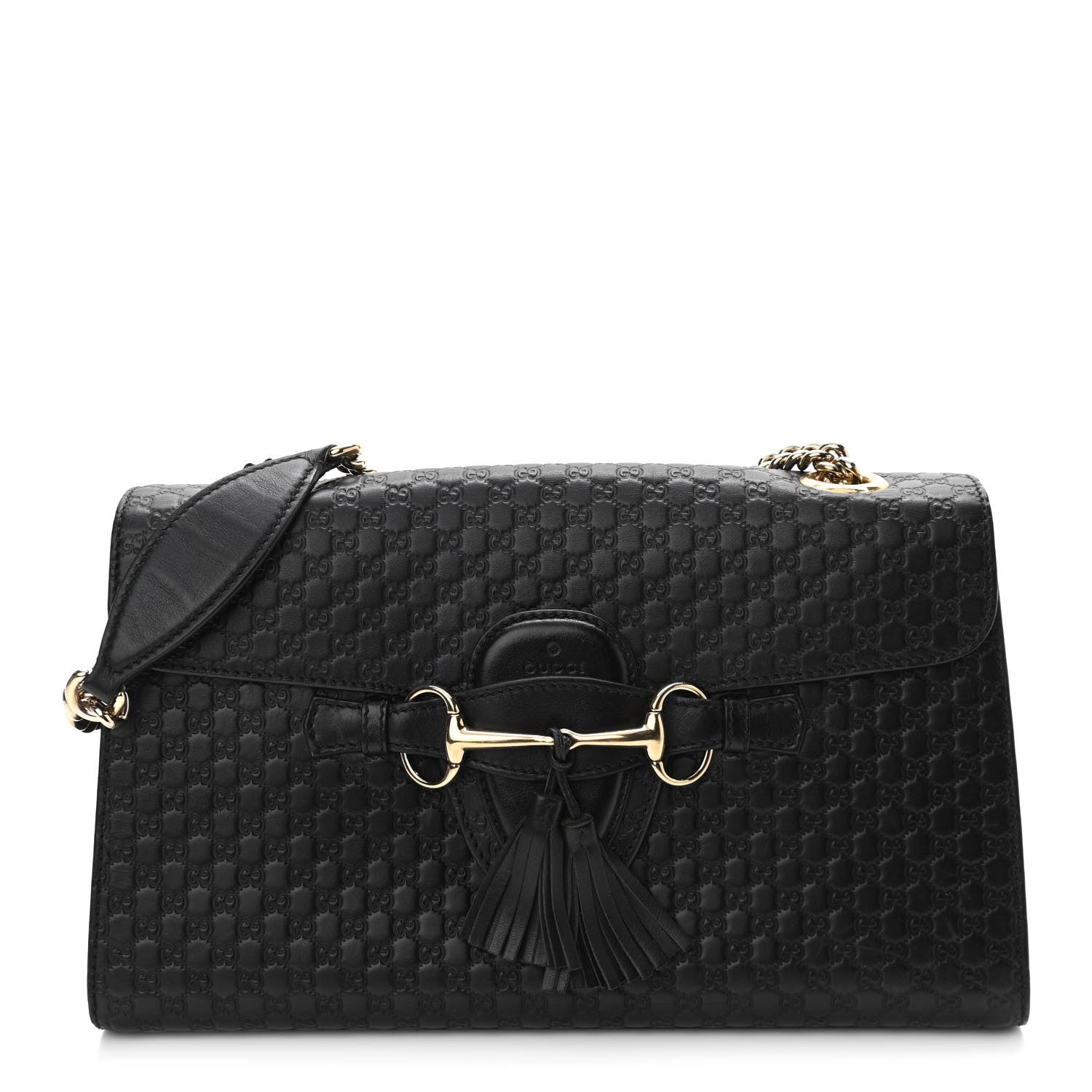 Gucci Microguccissima Medium Emily Chain Shoulder Bag Black 1 of 11