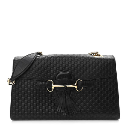 Gucci Microguccissima Medium Emily Chain Shoulder Bag Black 1 of 11