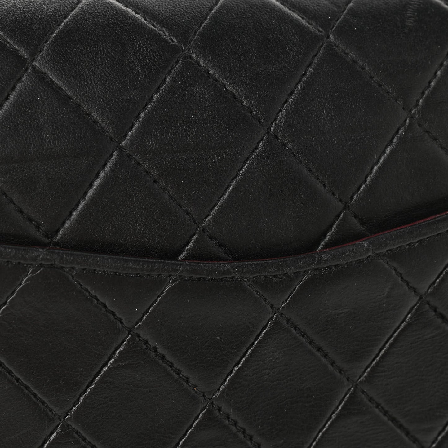 Lambskin Quilted Medium Double Flap Black