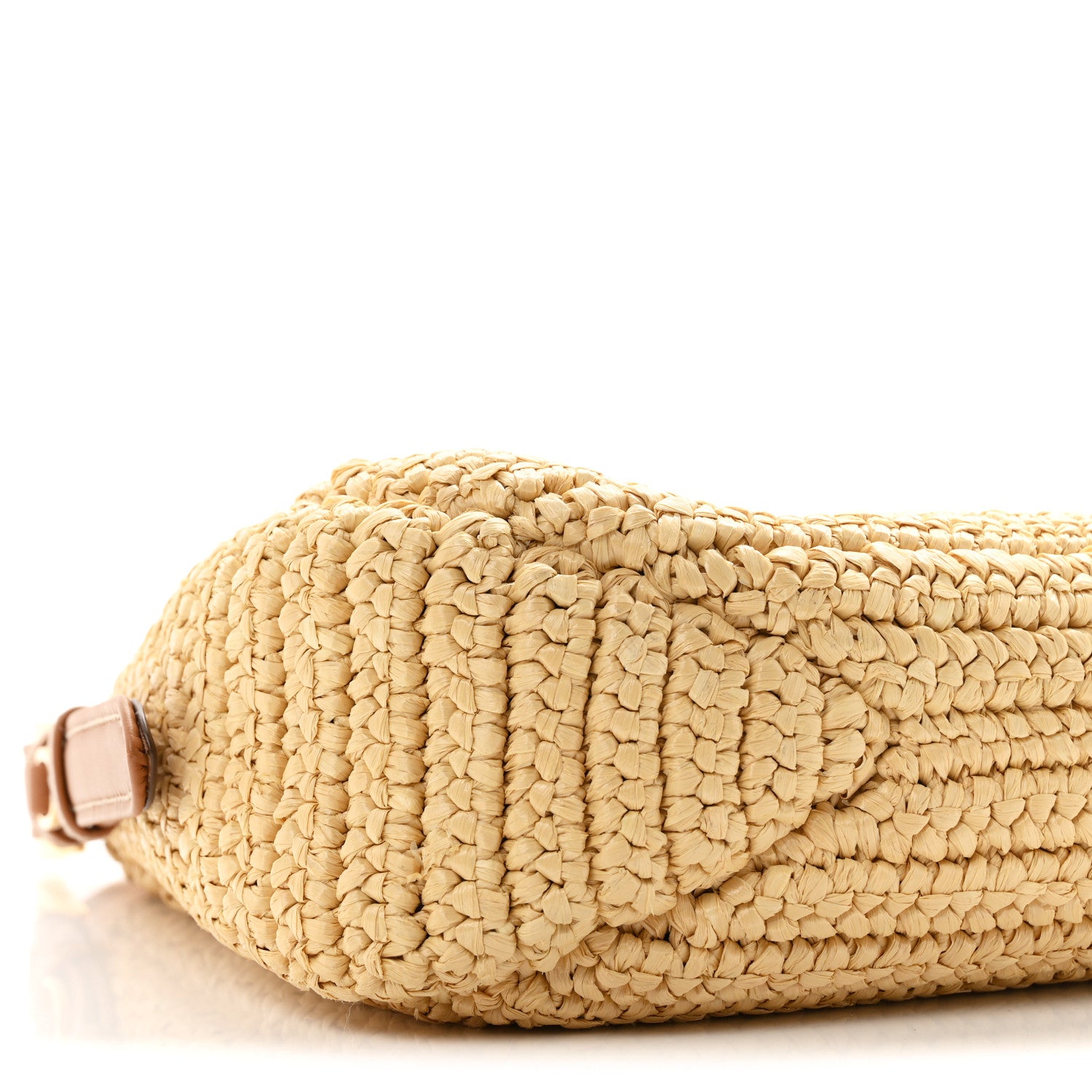 Prada Yarn Raffia Effect Crochet Large Aimée Shoulder Bag Natural 9 of 11