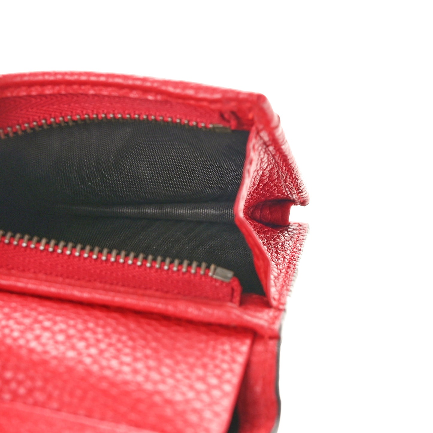 Pebbled Calfskin Animalier Card Case Red